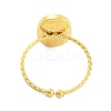 Real 18K Gold Plated 304 Stainless Steel Open Cuff Rings for Women LS-RJEW-B061-02G-07-3