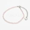 Faceted Glass Bead Anklets AJEW-AN00196-2