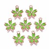 Rose Gold Tone Alloy Rhinestone Enamel Pendants ENAM-J476-01RG-2