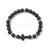 4Pcs 4 Colors Synthetic Turquoise Beaded Stretch Bracelets for Women BJEW-JB12288-3