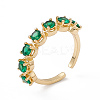 Cubic Zirconia Open Cuff Ring RJEW-P079-07G-02-1