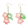 Acrylic Flower Dangle Earrings EJEW-MZ00588-04-2