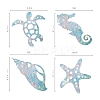 Custom Tortoise & Sea Horse & Starfish & Conch Shape Waterproof PVC Laser Adhesive Stickers DIY-WH0256-005-3