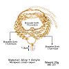3Pcs 3 Styles Alloy Bracelet Set for Women WGAFCFA-05-4