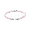 Gold-tone Miyuki Elastic Crystal Beaded Bracelet with Acrylic Tube Beads ST9549968-1
