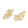 Christmas Theme Brass Micro Pave Clear Cubic Zirconia Charms KK-T073-18G-2