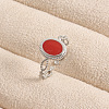 304 Stainless Steel with Enamel Cuff Open Rings for Women CS7687-1-1