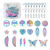 DIY 9 Shapes Colorful Filigree Joiners Stainless Steel Earring Making Kits DIY-BT0001-16MC-1