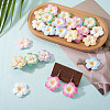 28Pcs 7 Colors Plumeria Flower Opaque Resin Cabochons CRES-TA0001-75-7