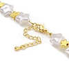 Rack Plating Brass & ABS Plastic Pearl Beads Star Beaded Necklaces for Women NJEW-C059-19G-3