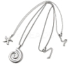 2Pcs 2 Styles 304 Stainless Steel Starfish Spiral Shell Shape Pendant Necklaces for Women NJEW-F358-01P-2