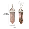 2Pcs Natural Rhodonite Double Terminated Pointed Pendants G-YW0002-05C-5