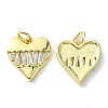 Rack Plating Brass Micro Pave Cubic Zirconia Pendants KK-K332-02G-2