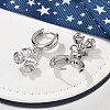 Brass Micro Pave Clear Cubic Zirconia Hoop Earrings EJEW-R016-06P-2