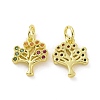 Brass Micro Pave Cubic Zirconia Charms KK-E068-VF090-1