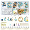 DIY Alloy Enamel & Acrylic & Polycotton Tassel Dangle Earrings Making Kits DIY-FS0001-21B-1