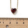 304 Stainless Steel Dark Red Cubic Zirconia Heart Pendant Necklaces for Women NJEW-Z064-04G-5