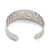 Non-Tarnish 304 Stainless Steel Textured Open Cuff Bangles for Women STAS-M001-17P-3
