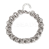 Hammered 304 Stainless Steel Double Ring Link Chains Bracelets for Women BJEW-G780-06P-01-4