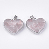 Natural Rose Quartz Pendants STAS-T043-01A-2