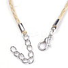 Handmade Braided Raffia Charm Bracelets AJEW-S072-28L-5