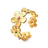 304 Stainless Steel Enamel Open Cuff Rings LS-RJEW-M072-19G-2