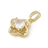 Brass Micro Pave Cubic Zirconia Pendants KK-U041-02G-02-2
