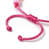 7-Color Rondelle Acrylic Braided Beaded Bracelets BJEW-JB10223-01-4