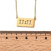 304 Stainless Steel Rectangle with Laser Cut 11:11 Pendant Necklaces for Women NJEW-Z091-16G-01-4