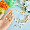 20Pcs 2 Colors Flat Round with Number Alloy Enamel Locking Pendant Stitch Markers HJEW-SC00045-3