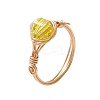 7Pcs 7 Colors Glass Finger Rings RJEW-JR00926-01-4