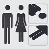 Acrylic TOILET Sign Stickers DIY-WH0569-66A-02-5