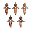 Printed Natural Wood Pendants PALLOY-JF04386-1
