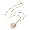 Crystal Stone Cage Pendant Necklaces NJEW-JN04759-03-2