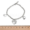 Mother's Day 304 Stainless Steel Charm Bracelets BJEW-A036-03P-5