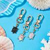 3Pcs 3 Colors Tortoise Alloy Enamel Pendant Decoration KEYC-JKC00938-2