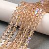 Transparent Electroplate Glass Beads Strands GLAA-F029-3mm-D12-4