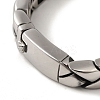 304 Stainless Steel Leaf Link Chain Bracelets for Women Men BJEW-Q341-04AS-3