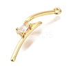 Brass Micro Pave Clear Cubic Zirconia Pendants KK-M301-12G-2
