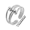 Geometric Minimalist Hollow 304 Stainless Steel Cuff Rings YN6074-1-1