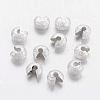 Brass Crimp Beads Covers X-KK-G017-S-NF-1