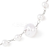 ABS Plastic Pearl Round Beads Link Bracelets BJEW-G774-05P-6