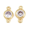 Brass Pave Cubic Zirconia Connector Charms KK-TAC0015-01G-03-1