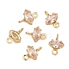 SHEGRACE Brass Pave Cubic Zirconia Horse Eye Connector Charms XGRQ2O890-436B-G-2