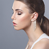 8Pcs 4 Style Crystal Rhinestone Chain Tassel Dangle Cuff Earrings EJEW-HY0001-02-6