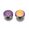 Rack Plating Rainbow Color Alloy Bead Rhinestone Settings PALLOY-S180-360-3