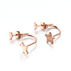 304 Stainless Steel Ear Studs EJEW-P045-14RG-1