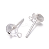 925 Sterling Silver Stud Earring Findings STER-T002-193S-6