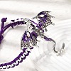 Pterosaur Alloy Enamel & Rhinestones Link Bracelets BJEW-A165-01A-2
