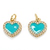 Brass Micro Pave Clear Cubic Zirconia Pendants ZIRC-M115-43G-2